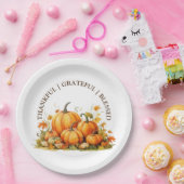 かわいい水色のカボチャ感謝賛美心 ペーパープレート (パーティー)