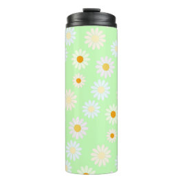 かわいい水色のカラフルデイジーパターングリーン タンブラー