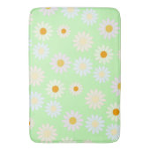 かわいい水色のカラフルデイジーパターングリーン バスマット (正面縦)