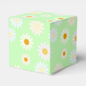 かわいい水色のカラフルデイジーパターングリーン フェイバーボックス (裏面サイド)