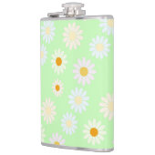 かわいい水色のカラフルデイジーパターングリーン フラスク (左)
