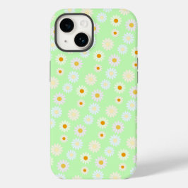 かわいい水色のカラフルデイジーパターングリーン Case-Mate iPhone 14ケース