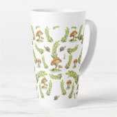 かわいい水色のキノコ型コーヒーマグ カフェラテマグ (右アングル)