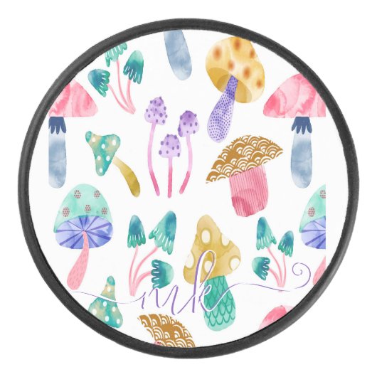 かわいい水色のキノコ アイスホッケーパック (正面)
