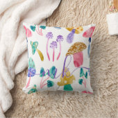 かわいい水色のキノコ クッション (ブランケット)