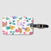 かわいい水色のキノコ ラゲッジタグ (正面横)