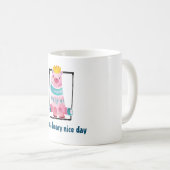 かわいい水色のクマは素敵な日を過ごす コーヒーマグカップ (正面右)