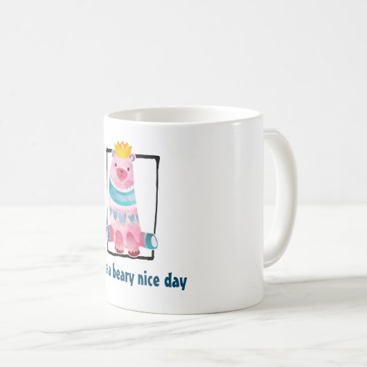かわいい水色のクマは素敵な日を過ごす コーヒーマグカップ (正面右)