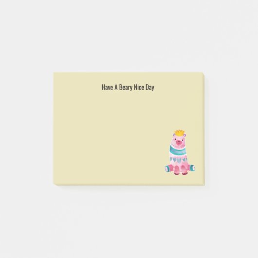 かわいい水色のクマは素敵な日を過ごす ポストイット (正面)