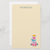 かわいい水色のクマは素敵な日を過ごす 便箋 (正面/裏面)