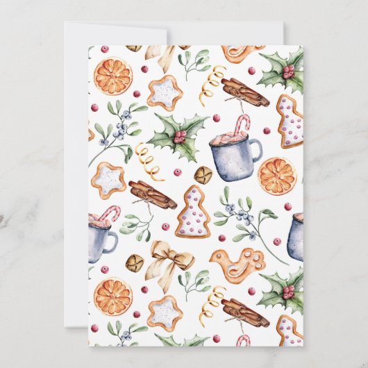 かわいい水色のクリスマススイーツ シーズンカード (裏面)