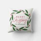 かわいい水色のクリスマス クッション (裏面)