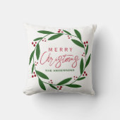 かわいい水色のクリスマス クッション (正面)