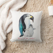 かわいい水色のコウテイペンギン クッション (ブランケット)