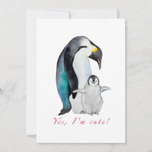 かわいい水色のコウテイペンギン シーズンカード