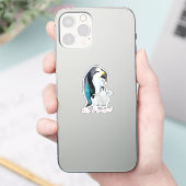 かわいい水色のコウテイペンギン シール (スマートフォン)
