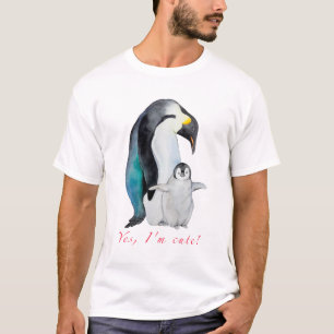 かわいい水色のコウテイペンギン Tシャツ