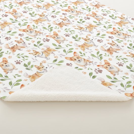 かわいい水色のコギ犬たち – ペット シェルパブランケット (3/4)