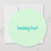 かわいい水色のコーギスラウンドカード (裏面)