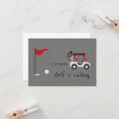 かわいい水色のゴルフおもしろいゴルフは呼び出し引用文 カード (正面/裏面インサイチュ)