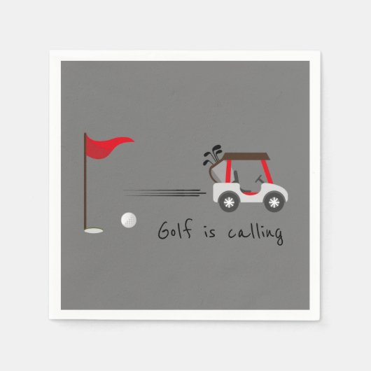 かわいい水色のゴルフおもしろいゴルフは呼び出し引用文 スタンダードカクテルナプキン (正面)