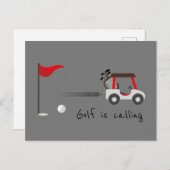 かわいい水色のゴルフおもしろいゴルフは呼び出し引用文 ポストカード (正面/裏面)