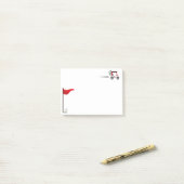 かわいい水色のゴルフおもしろいゴルフカート ポストイット (デスク上)