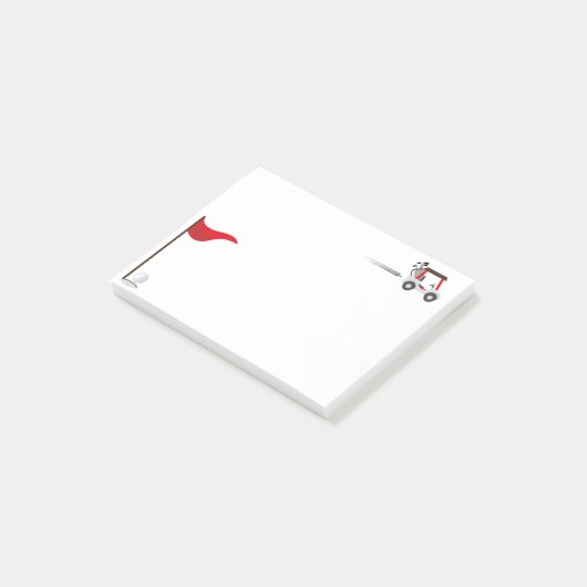 かわいい水色のゴルフおもしろいゴルフカート ポストイット (アングル)