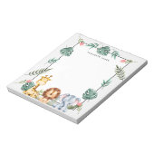 かわいい水色のサファリパーソナライズされた動物 ノートパッド (回転)