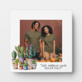 かわいい水色のサボテンのパーソナライズ写真 フォトプラーク (正面)