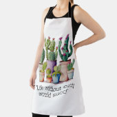 かわいい水色のサボテンはポットの多肉植物 エプロン (インサイチュ)