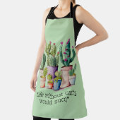 かわいい水色のサボテンはポットの多肉植物 エプロン (インサイチュ)