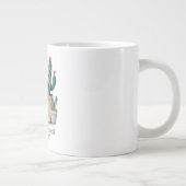 かわいい水色のサボテンはポットの多肉植物 ジャンボコーヒーマグカップ (右)