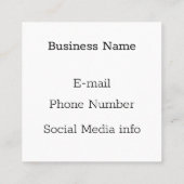 かわいい水色のサボテンはポットの多肉植物 スクエア名刺 (裏面)