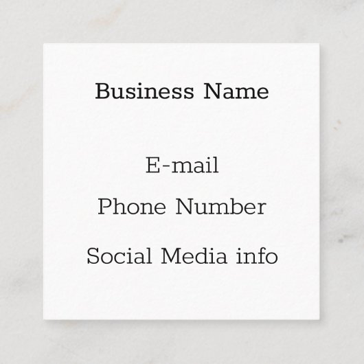 かわいい水色のサボテンはポットの多肉植物 スクエア名刺 (裏面)