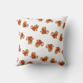 かわいい水色のサル野生動物のジャングル動物 クッション (裏面)