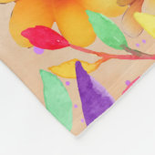 かわいい水色のサル(花) フリースブランケット (角)