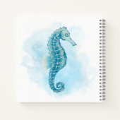 かわいい水色のシーホースパーソナライズされた ノートブック (裏面)