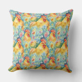 かわいい水色のスタイル鶏 アウトドアクッション (正面)