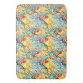 かわいい水色のスタイル鶏 バスマット (正面縦)