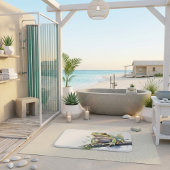 かわいい水色のツリーカエル バスマット