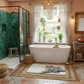 かわいい水色のツリーカエル バスマット