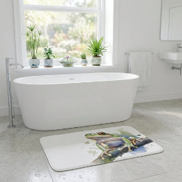 かわいい水色のツリーカエル バスマット