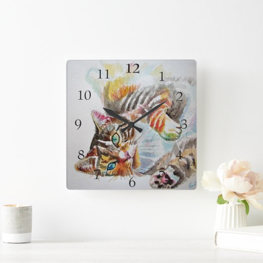 かわいい水色のデコ絵画ア|過去記事 スクエア壁時計 (ホーム)