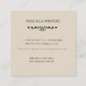 かわいい水色のハムスターと花 スクエア名刺 (裏面)