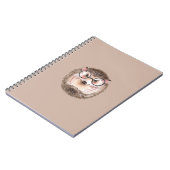 かわいい水色のハリネズミをグラスに ノートブック (左側)