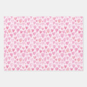 かわいい水色のハートバレンタインデーのパターン ラッピングペーパーシート (正面2)