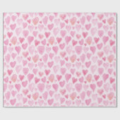 かわいい水色のハートバレンタインデーのパターン ラッピングペーパー (フラット)