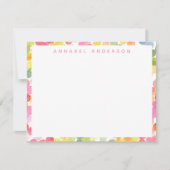 かわいい水色のバブルドットカラフル名縁ど前 ノートカード (正面)