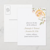 かわいい水色のバラ日付を保存 案内ポストカード (正面/裏面)